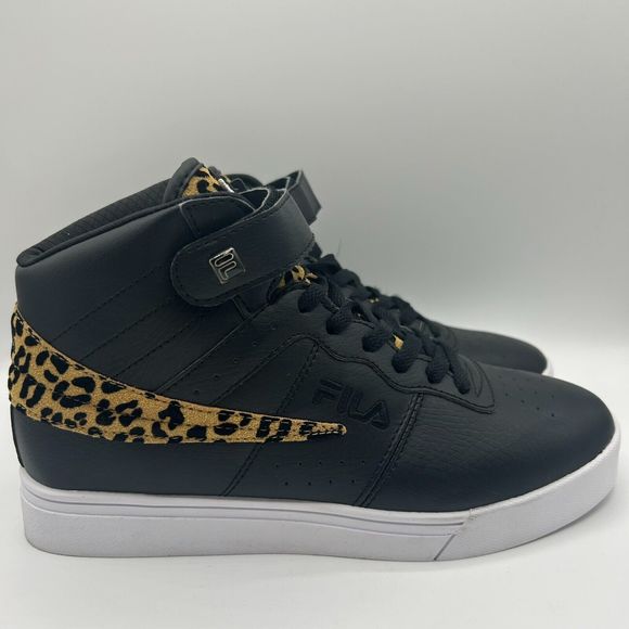 Fila Vulc 13 Wild High Top Sports Sneakers Women Black Cheetah Size 9 - Picture 3 of 9